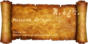 Mazurek Ákos névjegykártya
